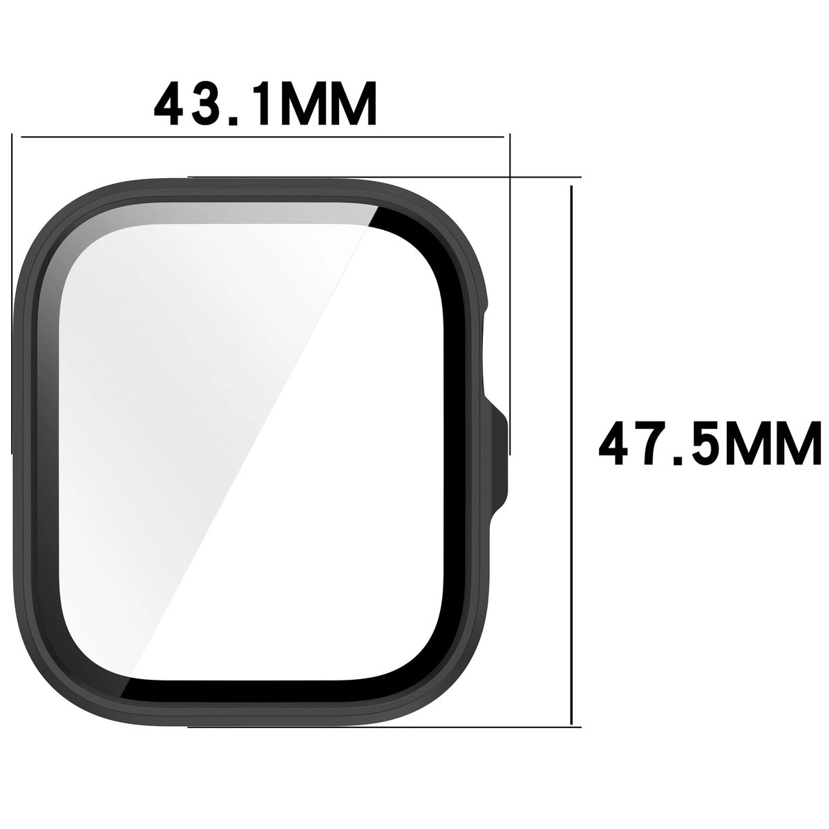 Wymiary etui Bizon Case Watch Adamo do Huawei Watch Fit 4 Pro